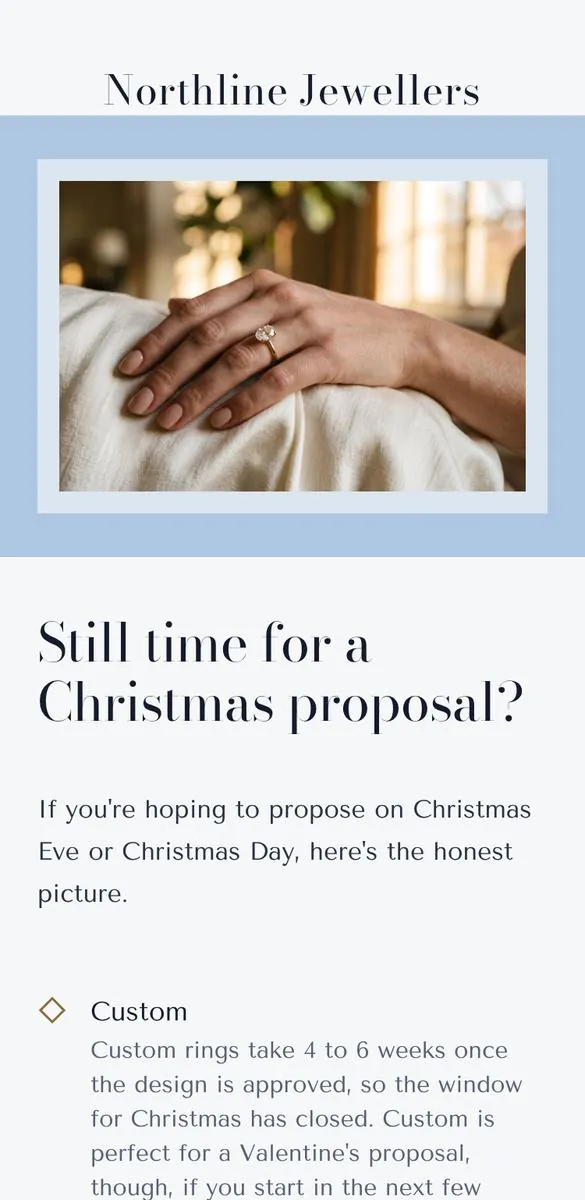 Jewellery campaign email